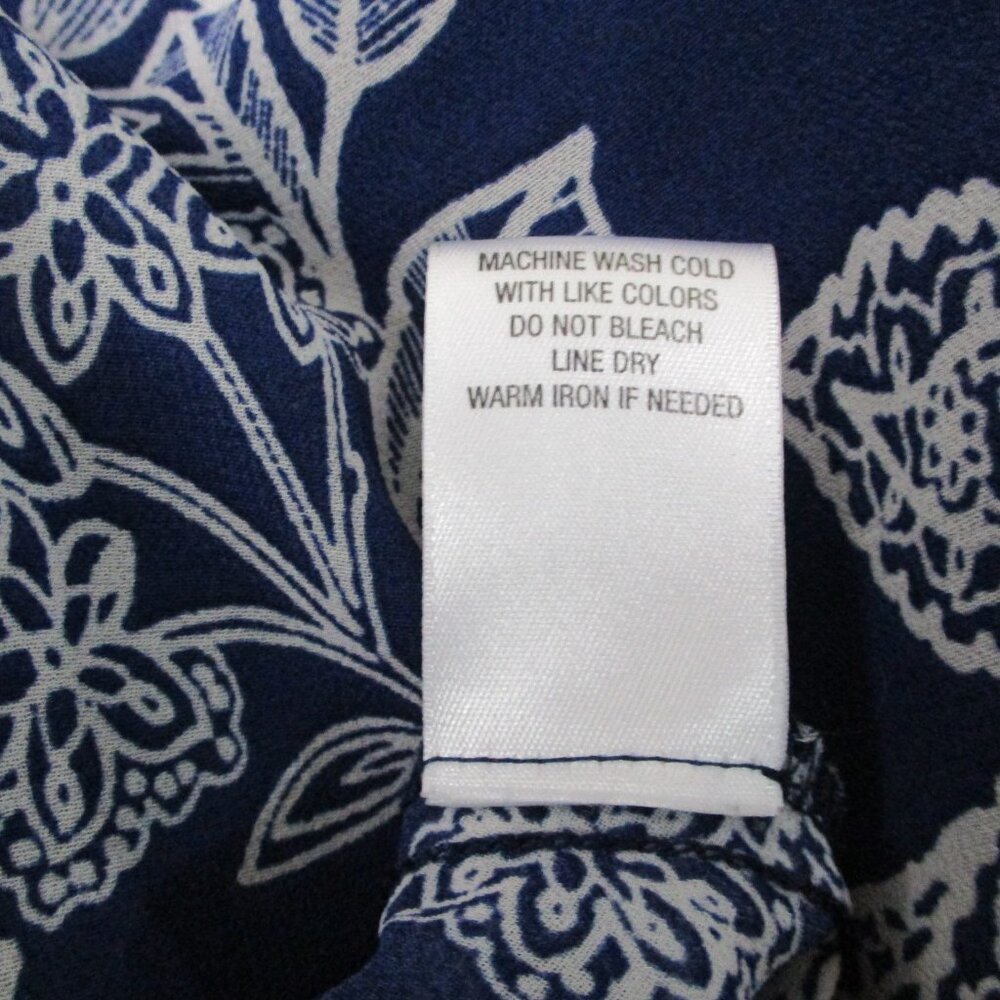 Roz & Ali Floral Semi-Sheer BOHO Midi Skirt Fairy Blue & White Women Size | 10 - Picture 6 of 15